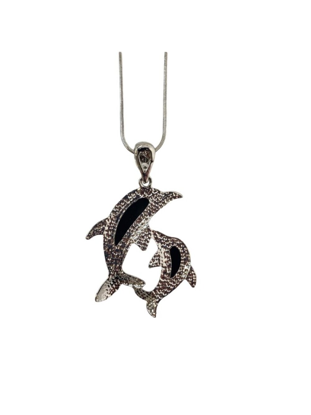 Unbranded Abalone Silver Tone Dolphin Necklace - Picture 2 of 5